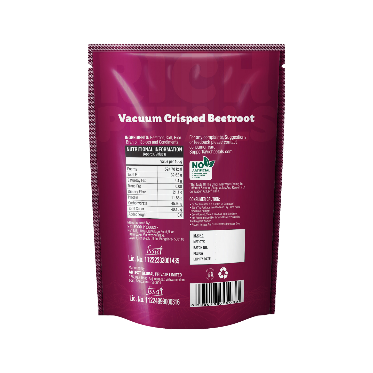 Vacuum Crisped Beetroot Snacks
