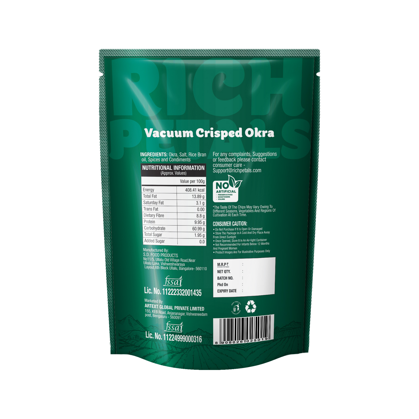 Vacuum Crisped Okra Snacks