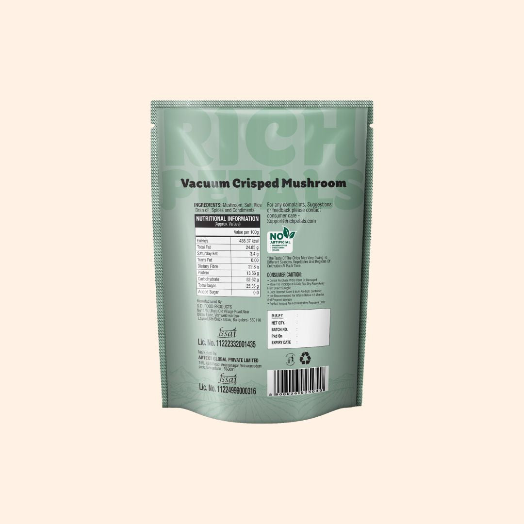 Vacuum Crisped Mushroom Snacks