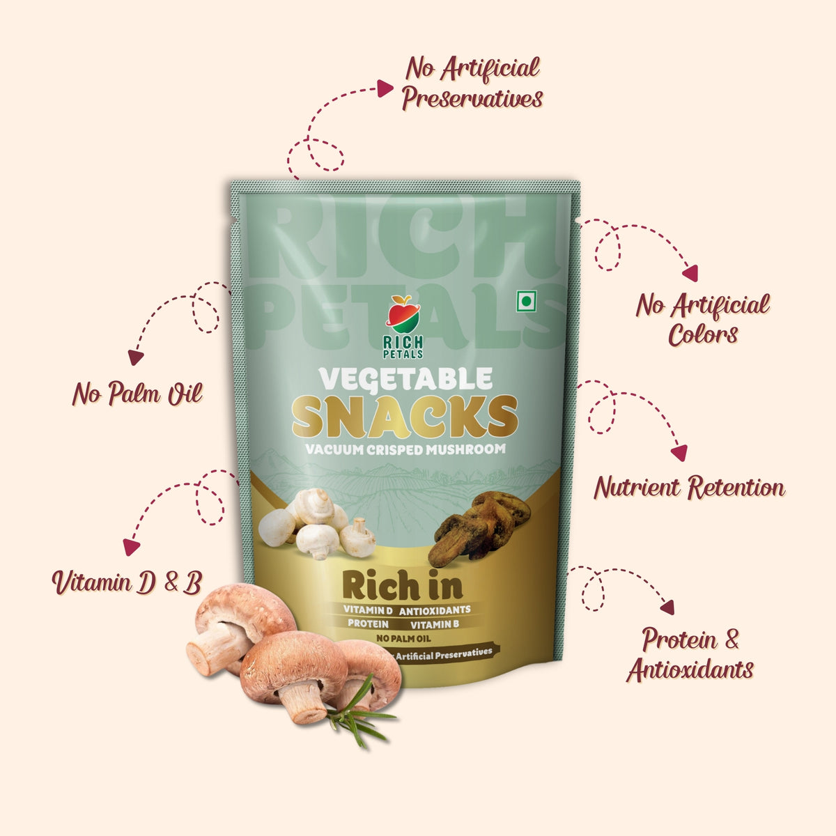 Vacuum Crisped Mushroom Snacks