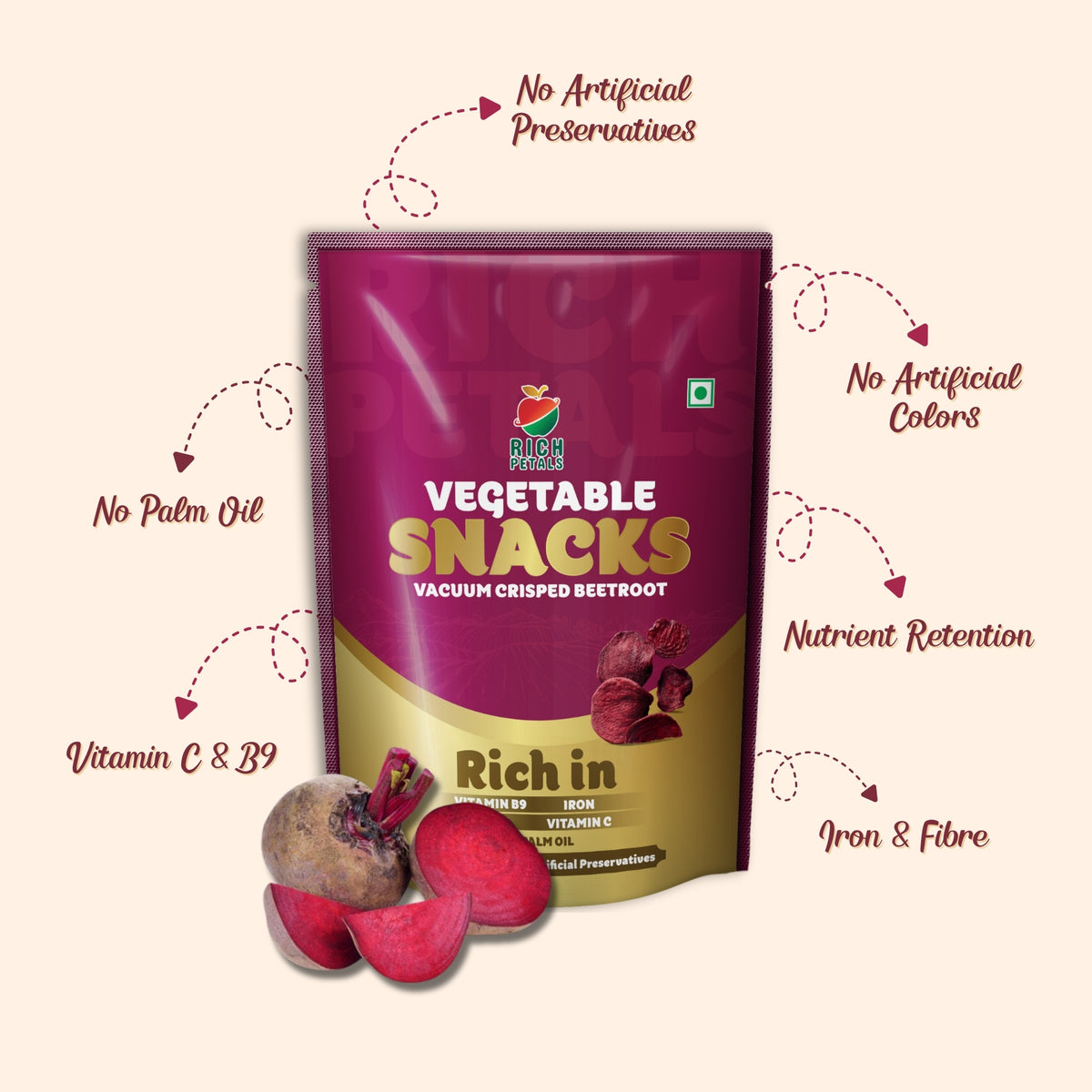 Vacuum Crisped Beetroot Snacks