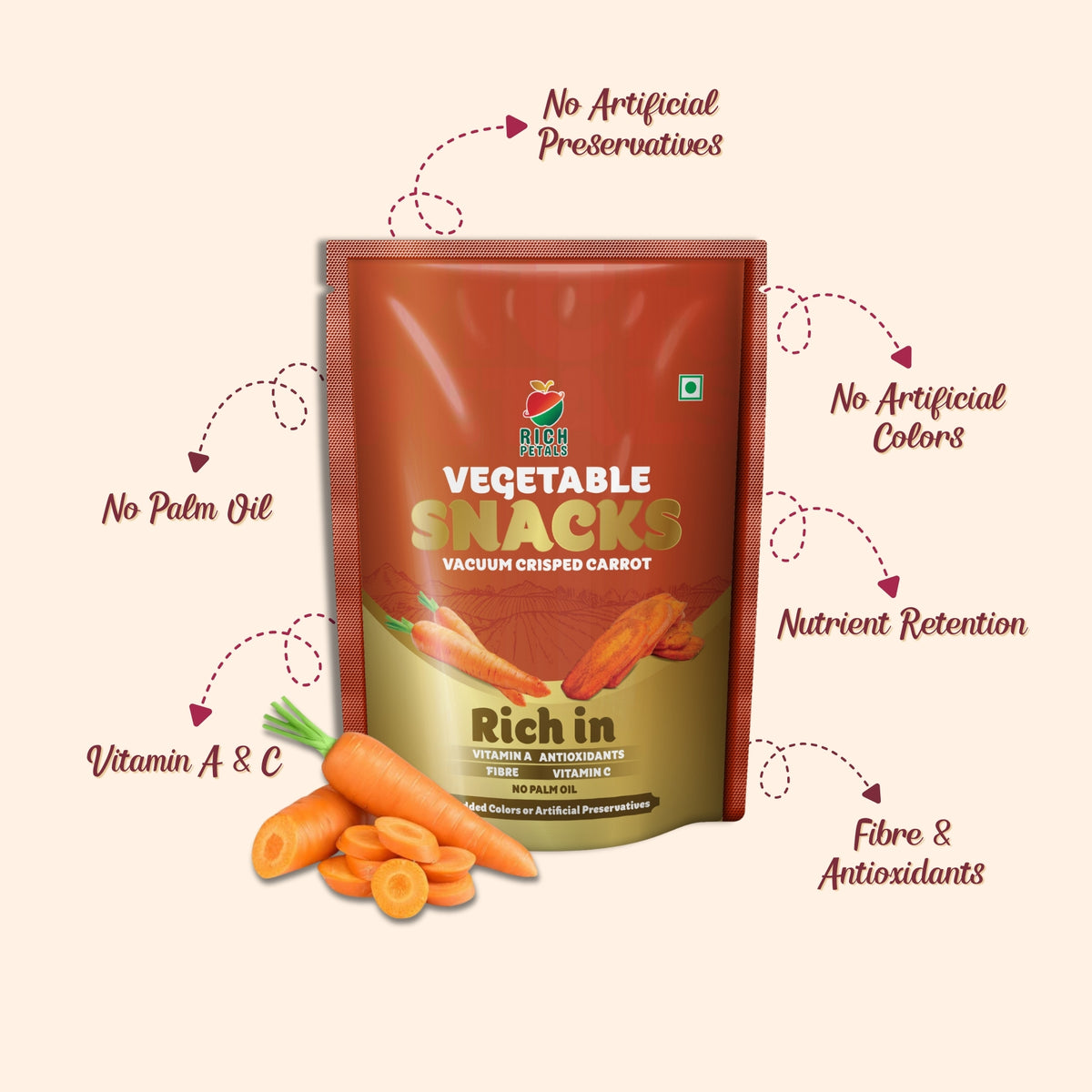 Vacuum Crisped Carrot Snacks